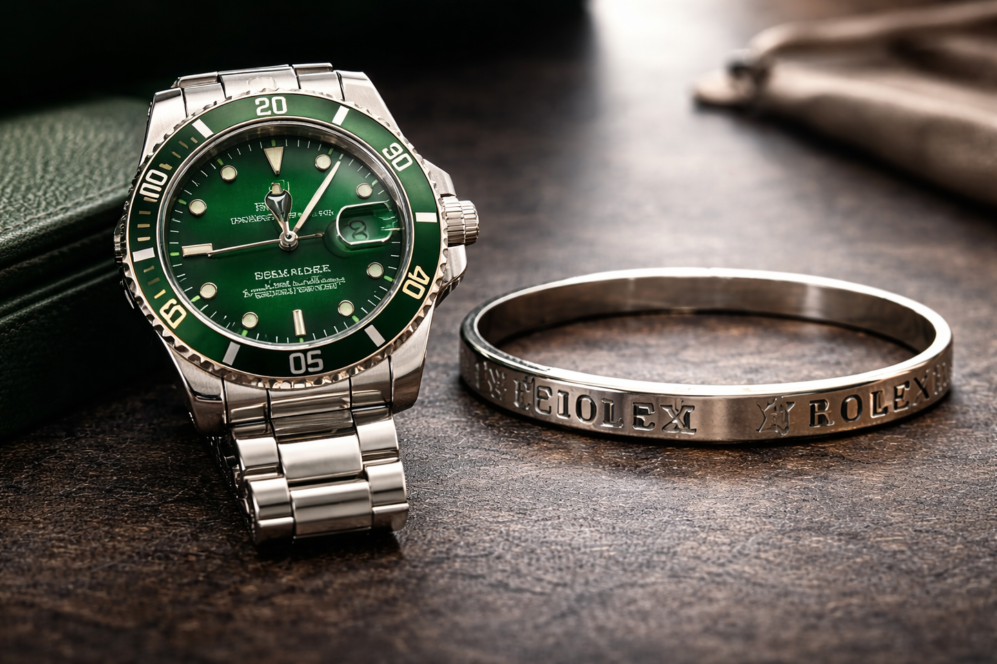 Rolex Submariner Green Dial - Cadran Vert Signature & Bracelet Acier Poli de Luxe