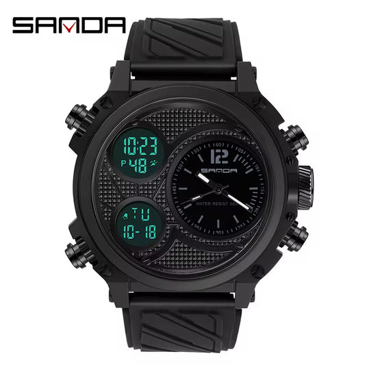 SANDA Black Sport – Montre Sport Multifonction