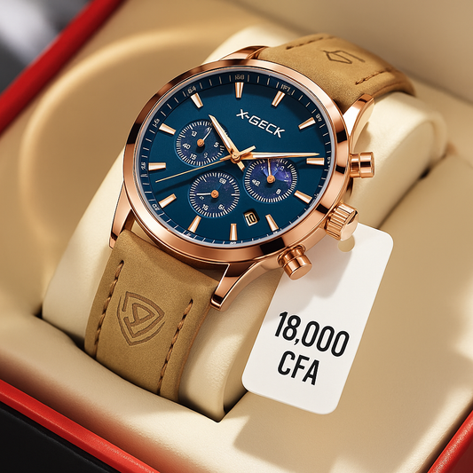 X-GECK Edition Cuir - Montre Homme Premium