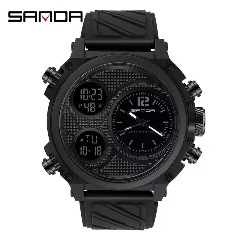 SANDA Black Sport – Montre Sport Multifonction